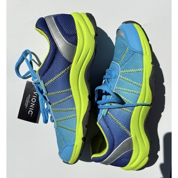 Vionic Alliance Women’s Size 6 Blue Yellow Orthotic Walking Shoes NWOB Comfort - Picture 6 of 9
